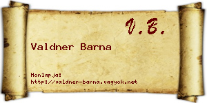 Valdner Barna névjegykártya